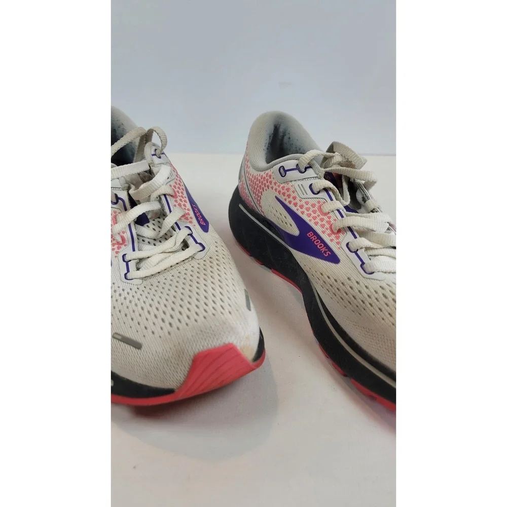 Brooks Womens Ghost 14 1203561B192 White/Purple Running Shoes Sneakers Size 9.5